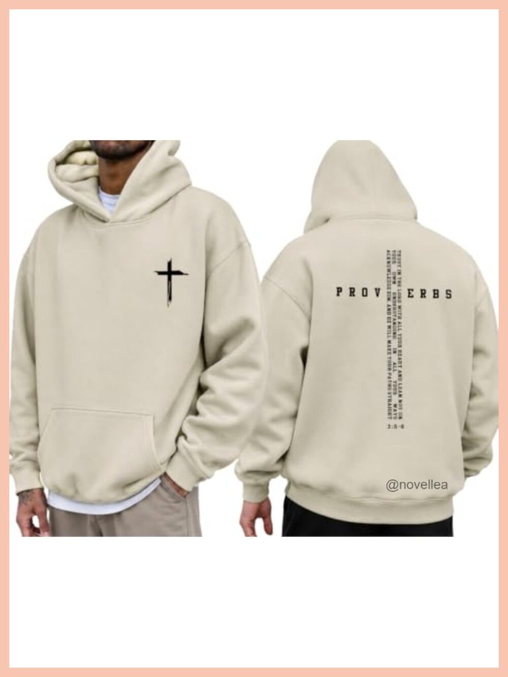 Men's Christian Jesus Cross Graphic Hoodie Pullover Long Sleeve Sweatshirt